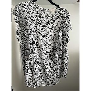LOFT Outlet Animal Print Flutter Sleeved Blouse